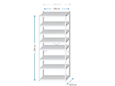 Opbergrek configuratie van metaal samengesteld bij stellingkast.nl