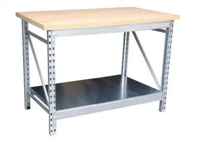 Werkbank 135x60cm vast met 38mm MDF bovenblad.