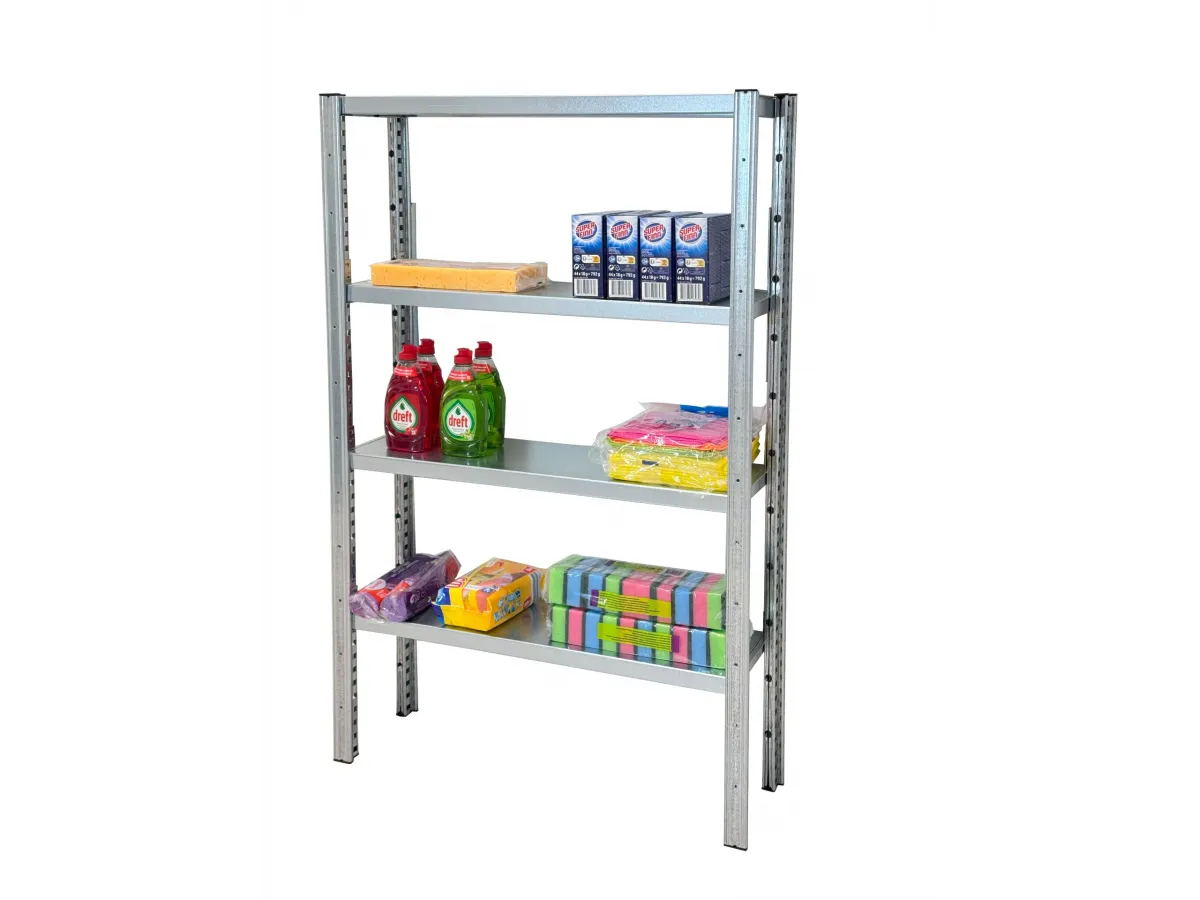 Stellingkast metaal 150x74x30 cm – 4 Legborden – Compact Opslagrek voor berging of bijkeuken.