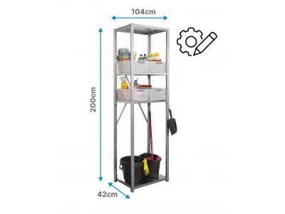 Stellingkast smal 200cm(H)x74(B)x30(D)cm - opslagrek voor kleine ruimtes - ideaal voor kleine ruimtes zoals trappenkast, bijkeuk