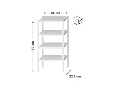 Stellingkast 89cm breed en 150cm hoog | Compact & modulair rek voor smalle ruimtes