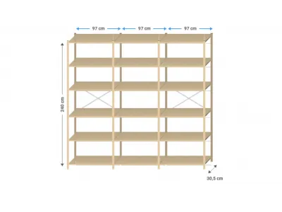 Kantoorkast metaal | 250x205x30cm | 14 legborden