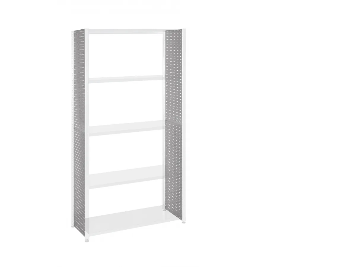 Zijwand Perfo - 20cm-80cm diep, 50cm-300cm hoog - Stellingkast.nl