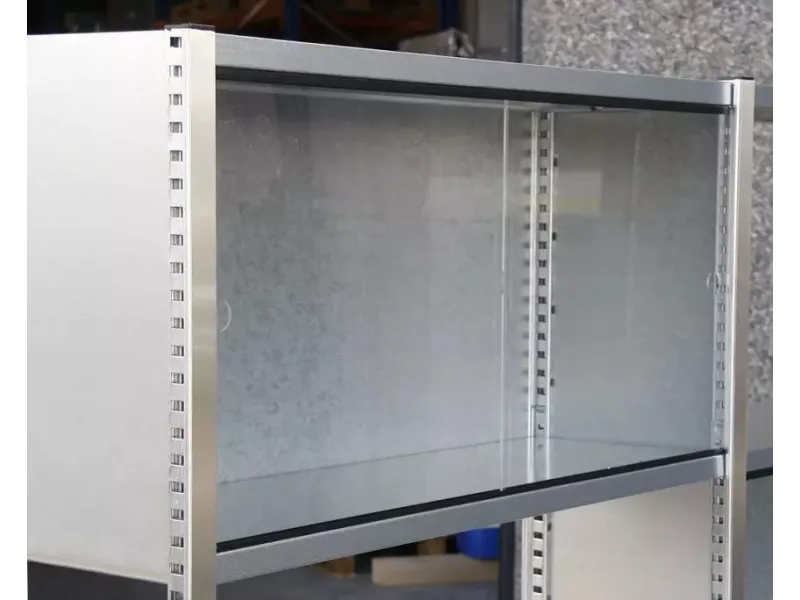 [metal_sliding_transparant_door_44_100] Schuifdeurset Transparant 98cm