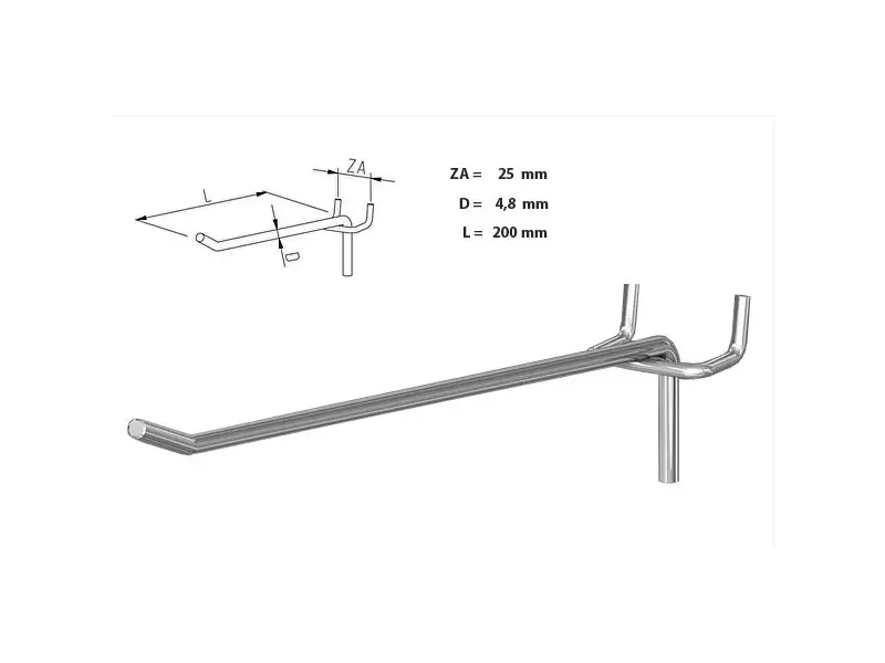 Inhanghaak enkel 20cm