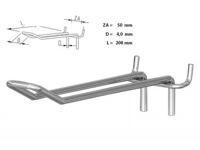 Inhanghaak dubbel 20cm