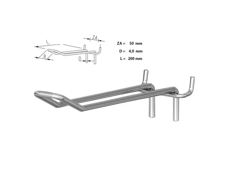Inhanghaak dubbel 20cm