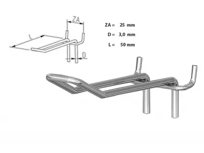 Inhanghaak dubbel 5cm