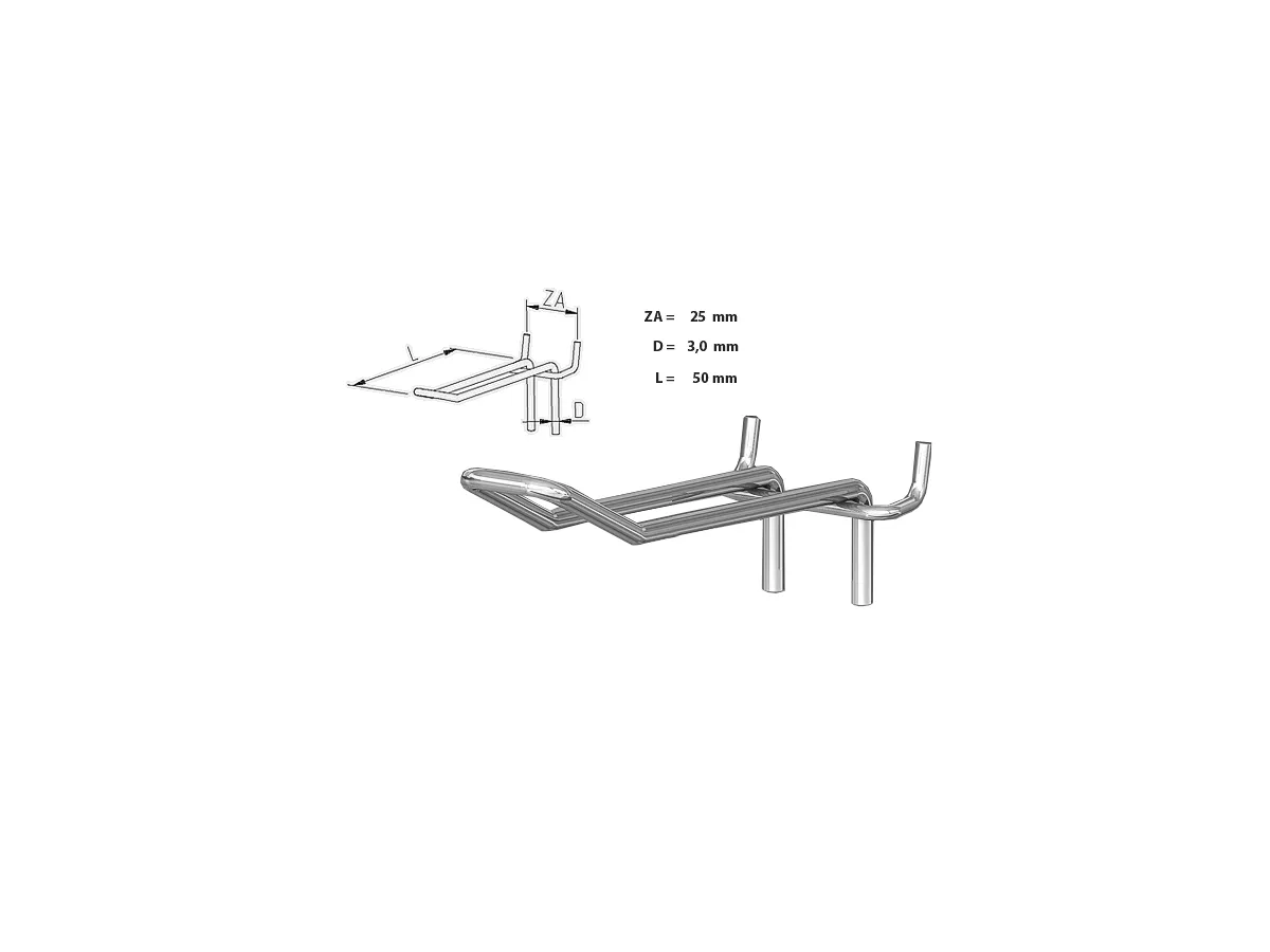 Inhanghaak dubbel 5cm