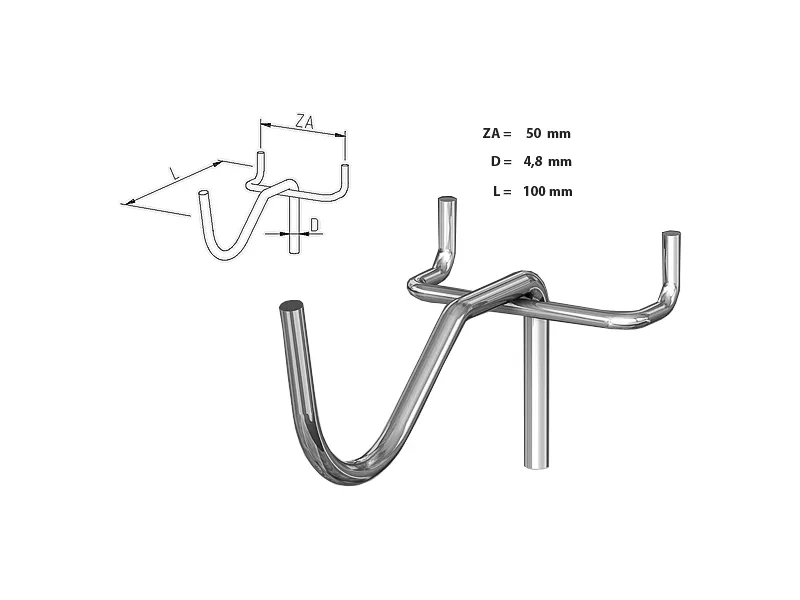 Inhanghaak halfrond enkel 10cm