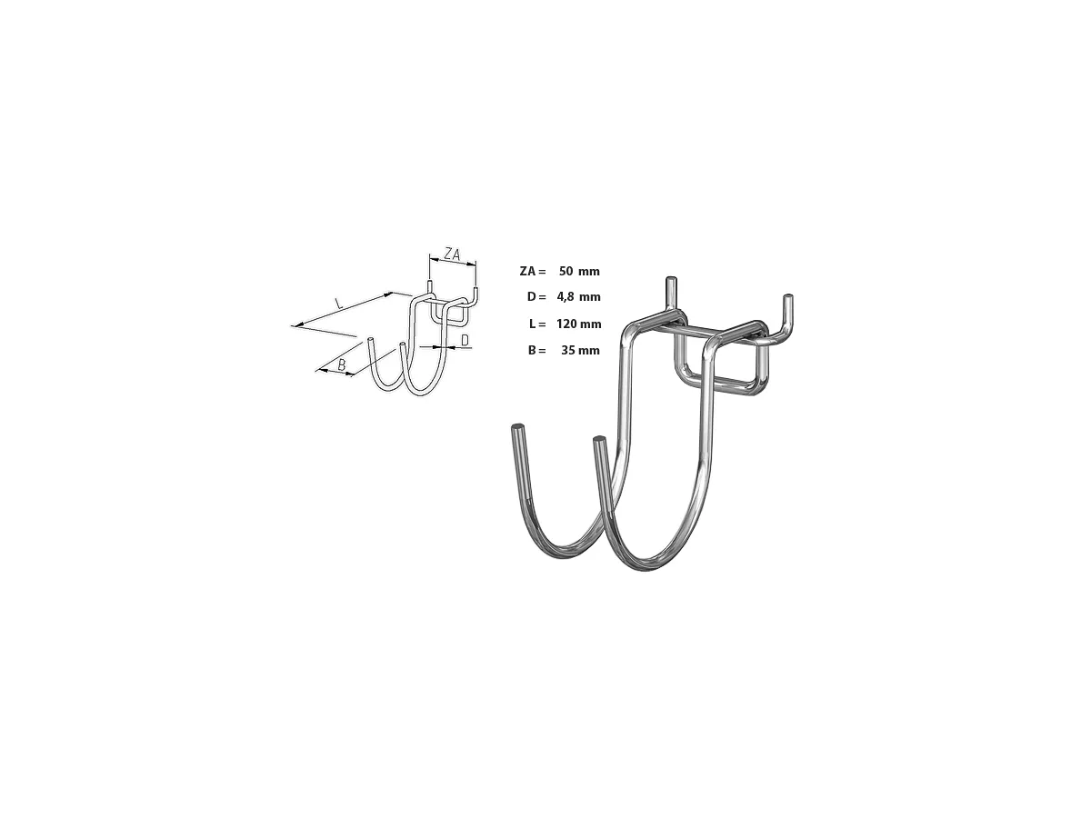 Inhanghaak halfrond dubbel 12cm