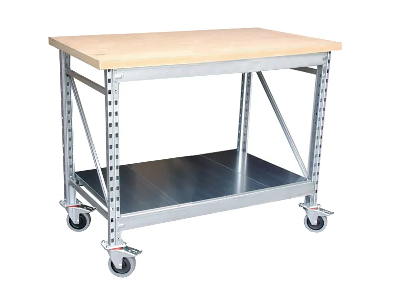 Werkbank klein verrijdbaar 135x60cm (één onderblad)